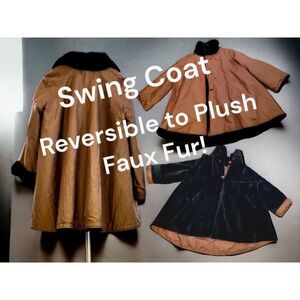 Reversible French L Swing Coat Jean Phillipe Ricfriar Plush Black Fur  France‎